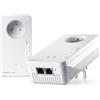 Devolo Magic 2 WiFi 6 (ax) Starter Ket: 2 adattatori CPL WiFi, presa Gigogne (2400 Mbits, 3 porte Gigabit Ethernet, mesh), ideale telelavoro, gaming, streaming, presa francese