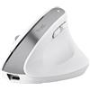 Trust Bayo+ Mouse Verticale Wireless Bluetooth + RF 2.4GHz, Ridurre la Tensione del Braccio e del Polso, 50% Plastica Riciclata, Mouse Ergonomico Ricaricabile Multidispositivo PC Laptop Mac - Bianco
