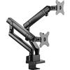 ICY BOX Supporto per doppio monitor per 2 monitor fino a 32, si attacca al piano del tavolo o al bordo del tavolo, acciaio, nero (IB-MS314-T)