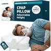 Lunderg CPAP Cuscino per chi dorme laterali, include 2 federe, cuscino in memory foam regolabile per dormire su fianco, schiena e stomaco, riduce le perdite d'aria e la pressione della maschera