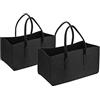 SILUK 2 borse in feltro, colore nero, come borsa della spesa, per legna da ardere o portariviste (nero)