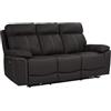 Vente-unique-Divano relax 3 posti elettrico in pelle Marrone - ISIRIS