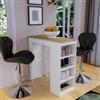 DEGHI Penisola cucina 117x54 cm in legno bianco con top rovere e vani laterali - Sizar