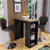 DEGHI Penisola cucina 117x54 cm in legno antracite con top rovere e vani laterali - Sizar