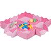 Relaxdays Tappeto Puzzle in 25 Parti, in Gommapiuma Eva, Atossico, 3 x 3 m, con Bordo Rialzato, Antiurto, Rosa/Pink, Set di 25