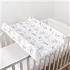 Baby Comfort Materassino per fasciatoio, base rigida, 70 x 50 cm, adatto per lettino da 120 x 60 cm, unisex, con cuneo, anti-rotolo, impermeabile, con bordi rialzati (Happy Birds)