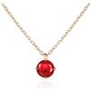 namana Collana raffinata con ciondolo rosso rubino per donna e ragazze, collana donna oro con pietra rossa rotonda, semplice collana fine rosso rubino in argento sterling 925 placcato oro giallo