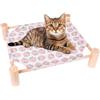 Shurzzesj Letti per gatti rialzati, cuccia per animali in legno - Lettino per animali in legno stile amaca sospesa - Mobili per animali domestici, tappetino per gatti rimovibile, lettino da campeggio per cani p