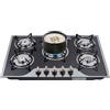 Chennnls Piano Cottura a Gas 5 Fiamme, Fornello per Propano/Gas Naturale, Vetroceramica, per Campeggio Camper Cucina, Autark, Efficiente