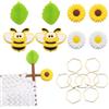 SUNNYCLUE 1 scatola 18 pezzi Tappi per Ferri Da Maglia Protezioni per Punte Dell'Ago Marcatori per Maglieria Perline Focali In Silicone Coperture per Punte Degli Aghi In Gomma Morbida Tappi Protettivi