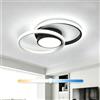 SENQIU Plafoniera LED Soffitto Dimmerabile, Lampada da Soffitto Moderna Rotondo, 40W 4500LM Lampadario LED Nero con Telecomando per Camera da Letto Soggiorno Cucina Ufficio, 3000K-6500K