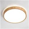 YYUTLUO Plafoniera LED in Legno, Lampada Rotonda in Legno Naturale con Bagliore Superiore a 360° Bianco naturale 4500K, 18W 1600lm Soggiorno Cucina Sala Pranzo Corridoio Casa Ufficio Cameretta(Ø30cm)