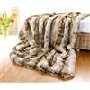 Wohnen & Accessoires GmbH & Co. KG Coperta di pelliccia, plaid in pelliccia, coperta di pelliccia ecologica colore lupo grigio-marrone, dimensioni 170 x 220 cm