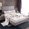 Homewish Set di lenzuola in stile giapponese chic con fiori di ciliegio, set di lenzuola matrimoniali in marmo grigio bianco e grigio, stile esotico orientale, lenzuolo con gru selvatica, con 2 federe