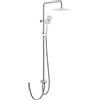 Rainsworth Colonna Doccia senza Miscelatore, Doccia a pioggia quadrata in acciaio inox 30 * 30 cm, Set Doccia Completo, Soffione Doccia, Altezza Regolabile Asta Doccia, Cromo