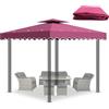 Qdreclod Telo Gazebo 3x3 m, Tetto di Ricambio per Gazebo Giardino Impermeabile, Doppio Strato con Air Vent Copertura Rimovibile per Campeggio, Spiaggia, Sole