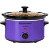 Elite Gourmet MST-275XP - Casseruola elettrica ovale, temperatura regolabile, antipasti, salse, stufati e salse, coperchio in vetro e pentola lavabili in lavastoviglie, 2,27 l, viola