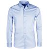 VEQUÈ Camicia Uomo Cotone Elasticizzato Manica Lunga Slim Fit Casual Elegante Tinta Unita (IT, Testo, L, Regular, Regular, Blu)
