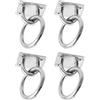 QWORK® Set di 4 Piastre con Occhiello e Set di Anelli in Acciaio Inossidabile 304 - Diametro dell'anello di 8 mm e capacità di carico di 150 kg