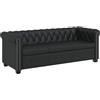 vidaXL Divano Chesterfield Classico in Ecopelle Nero 3 posti per casa Ufficio