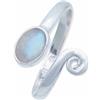 mantraroma Anello in argento 925 con pietra di luna, pietra bianca, pietra preziosa, vero argento sterling, regalo da donna