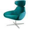 ALMA DESIGN poltrona girevole X 2BIG con struttura in alluminio lucido - 2057-AU09-B-STONE-VELVET