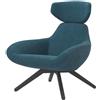 ALMA DESIGN poltrona X 2BIG con struttura in frassino tinto nero - 2054-LE16-D-VELLUTO-LUNA