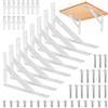HAOCHEN 8 Pezzi Staffa per Mensola Triangolare, Staffe Supporti per Mensole a Parete Triangolare, Staffa per Tavolo a Muro 90 Gradi Angolo Retto per Mensole in Legno Galleggianti Libreria, 150x95mm bianco