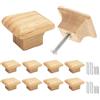Misuyue 8 Pack Maniglie per porte in legno naturale/maniglie per porte di armadi - Maniglie per porte di armadi con viti - Maniglie in legno da 3,5 cm/1,37 pollici