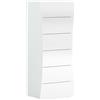 Giordanoshop Mobile Cassettiera 6 Cassetti Settimino 52x40x121,7 cm Arco Bianco Lucido