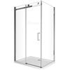 GIORGY BOX DOCCIA LUSSO CRISTALLO 8 MM ALTEZZA 190 CM COMPOSTO DA PARETE FISSA + PORTA SCORREVOLE BINARIO IN ALLUMINIO CROMATO MANIGLIA INOX RUOTE IN OTTONE REGOLABILI (67-69,5 x 137,5-139 H.190)