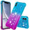 QIWEIQING Custodia per iPhone XS Max, Custodia iPhone XS Max, Custodia Glitter Liquid Girl TPU Silicone Protettivo Morbido Glitter Quicksand Case per iPhone XS Max.Blue Purple YBJ