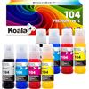 Koala 8-Pack 104 Inchiostro Compatibile con Epson 104 Cartucce d'inchiostro per Epson ET-2821 ET-2826 ET-2810 ET-2820 ET-2825 ET-2710 ET-2712 ET-2715 ET-2720 ET-2721 ET-2726 ET-4700 ET-4800 (8 x 70ml)