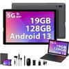 MAXLEGEN Tablet 10 Pollici Android 13 Tablet 19GB RAM+128GB ROM (TF 1TB), 5G WiFi Tablets 2.0 GHz Octa-Core, Batteria 8000mAh, Doppia Camera, BT 5,0, Tablet con Tastiera e Mouse/Penna/Auricolare