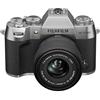 Fujifilm X-T50 Fotocamera Digitale Mirrorless 40MP KIT XC15-45mmF3.5-5.6, Sensore X-Trans CMOS 5 HR, IBIS, Filmati 6.2K 30p, Mirino EVF, Schermo LCD 3 tiltabile, Argento