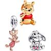 HAEPIAR S925 Sterling Silver Pendant Dangle Beads Charms Pink Donkey Pack Of 3 für Armbänder und Halsketten für Frauen Mädchen Freunde