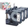 hehua 3x Hehua Compatibile con Dymo 12mm 45013 S0720530 Etichette D1 12mm Nero su Bianco, per LabelManager 160 280 210D 420p PNP Labelpoint 150 200 LabelWriter 450 Duo (12mm x 7m)