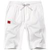 Djtnzdm Pantaloncini Uomo Estivi Bermuda Uomo Cargo Shorts Cotone Uomo Pantalone Corto con Tasche(Bianco-L)
