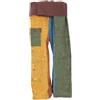 GURU SHOP Pantaloni da pescatore thai in cotone solido, patchwork, pantaloni da yoga, taglia unica, uomo/donna, multicolore, taglia: unica, Senape/multicolore, Taglia unica