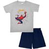 United Labels Marvel Spiderman Pigiama per ragazzi - Set pigiama a maniche corte con pantaloni grigio/blu, grigio/blu, 134 cm-140 cm