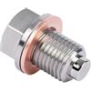 ieron Tappo di scarico olio magnetico, Coppa dell'olio in acciaio inossidabile M14 x 1,5, Tappo di scarico olio magnetico, Tappo olio per auto, Raccordi di ricambio per la maggior parte delle auto