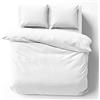 Alreya Copripiumino Matrimoniale in Raso 100% Cotone - 200 x 220 cm Bianco - Solo Il Copripiumino con Cerniera