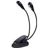 Tiiyee Lampada Led da Leggio Musicale, Lettura Luce Libro Notturna Mini Ricaricabile Usb A Letto Libri per Doppia Testa Clip Luci Tavolo Collo Morsetto Flessibile Adatto E-Reader Studio Camera