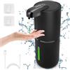 Cuteefun Dispenser Sapone Automatico Liquido, 380ml Erogatore Sapone Schiuma Automatico, 4 Livelli di Volume di Schiuma Regolabile, Ricaricabile Dispenser Sapone Muro per Bagno, Cucina, Nero