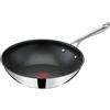 Tefal Jamie Oliver by Cook's Direct On E3041934 - Padella per wok, rivestimento antiaderente, segnale termico, manico rivettato, adatta a induzione, in acciaio inox