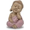 Zen Light Zen'Light Statua Buddha in riflessione - Baby Buddha Iconic - atmosfera tranquilla e serena - Decorazione Zen - Idea regalo unica per ogni occasione, altezza 12,5 cm, rosa e marrone