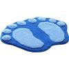 Générique Tappeto da bagno o zerbino morbido di peluche grazioso a forma di impronta di piede antiscivolo blu