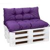 Generic Set di cuscini per pallet, impermeabili, per esterni, 120 x 60 + 120 x 40 cm, schienale, viola)