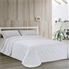 Dorian Home - Copriletto Trapuntato, Trapuntino Mezza Stagione, Trapunta Primaverile Autunnale Made in Italy. (Bianco/Bianco, Matrimoniale 270 x 260 cm)
