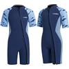 Lansru Muta corta in neoprene SCR per bambini, 2 mm, aggiornata, per ragazzi e ragazze, materiale più sicuro, protezione UV, cerniera frontale per lezioni di nuoto, mantiene caldo in acqua fredda